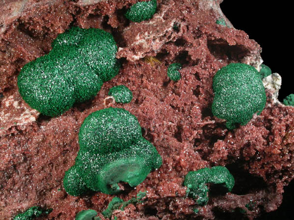 Malachite on Quartz from Kolwezi Mining District, 240 km WNW of Lubumbashi, Katanga Copperbelt, Lualaba Province, Democratic Republic of the Congo