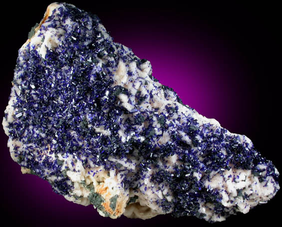 Azurite on Dolomite from Touissit Mine, 21 km SSE of Oujda, Jerada Province, Oriental, Morocco