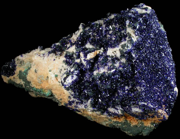 Azurite on Dolomite from Touissit Mine, 21 km SSE of Oujda, Jerada Province, Oriental, Morocco