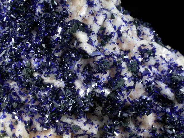 Azurite on Dolomite from Touissit Mine, 21 km SSE of Oujda, Jerada Province, Oriental, Morocco