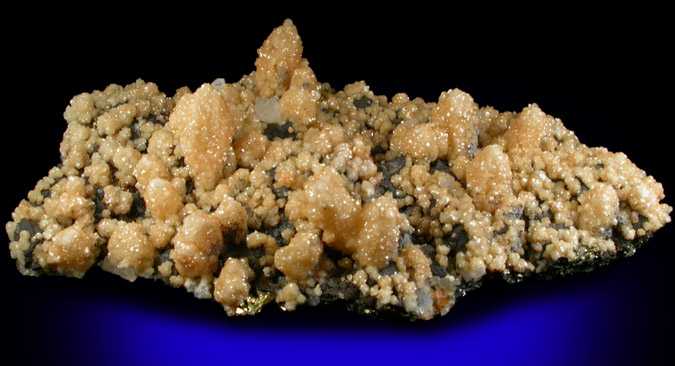 Siderite over Quartz on Sphalerite with Calcite from Herja Mine (Kisbanya), Baia Mare, Maramures, Romania