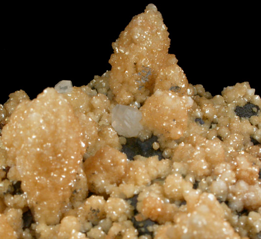 Siderite over Quartz on Sphalerite with Calcite from Herja Mine (Kisbanya), Baia Mare, Maramures, Romania
