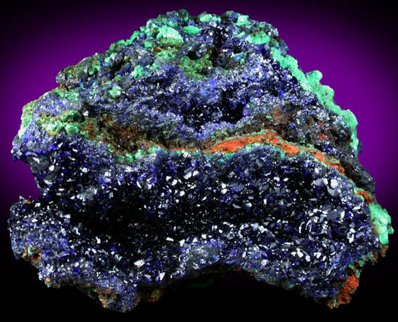 Azurite with Malachite from Liufengshan Mine, Guichi, Anhui Province, China