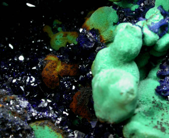 Azurite with Malachite from Liufengshan Mine, Guichi, Anhui Province, China