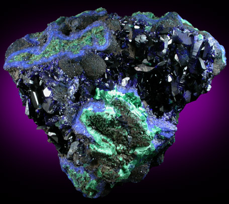 Azurite with Malachite from Liufengshan Mine, Guichi, Anhui Province, China