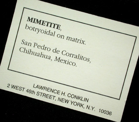 Mimetite from San Pedro Corralitos, Casas Grandes, Chihuahua, Mexico
