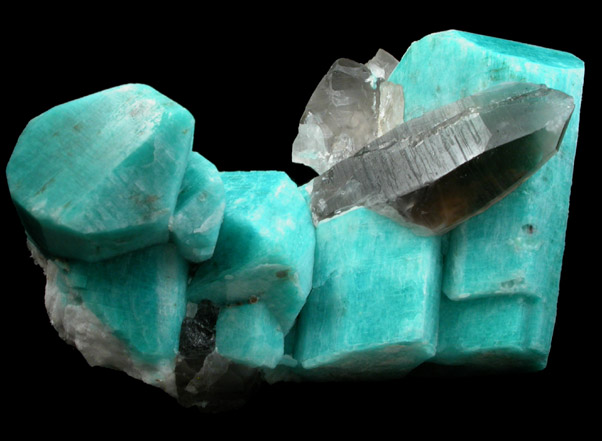 Microcline var. Amazonite with Smoky Quartz from Smokey Hawk Claim, Teller County, Colorado