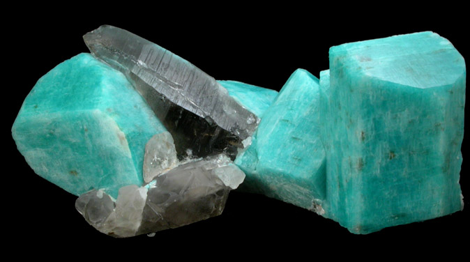 Microcline var. Amazonite with Smoky Quartz from Smokey Hawk Claim, Teller County, Colorado