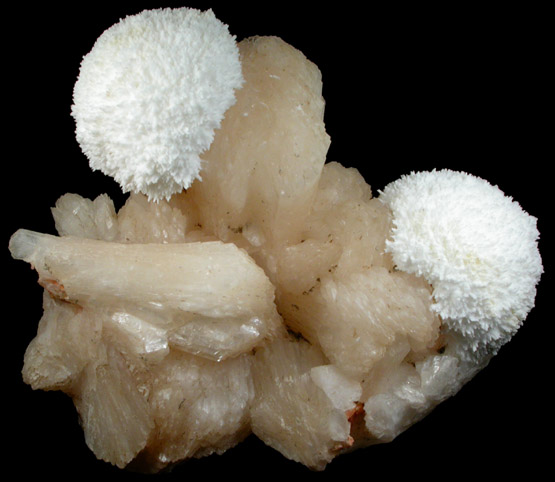 Mordenite on Stilbite-Ca from Sakur, Ahmadnagar District, Maharashtra, India