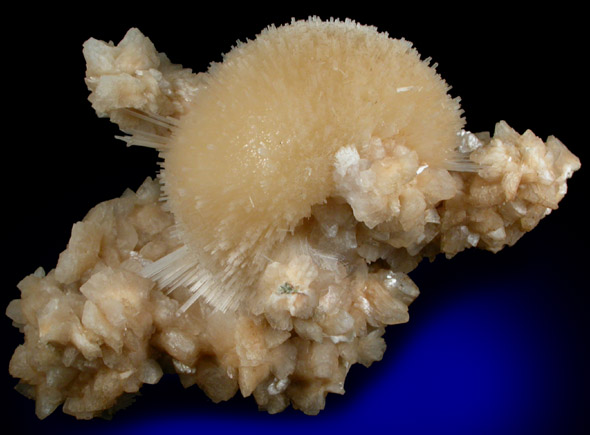 Mesolite on Heulandite-Ca from Kannad, Aurangabad District, Maharashtra, India