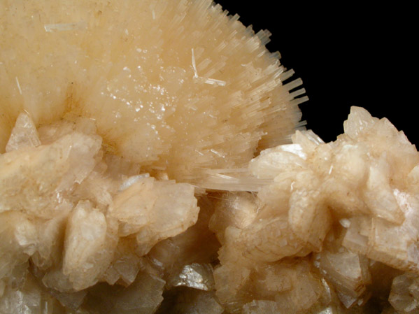 Mesolite on Heulandite-Ca from Kannad, Aurangabad District, Maharashtra, India