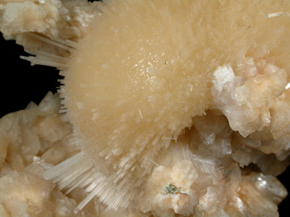 Mesolite on Heulandite-Ca from Kannad, Aurangabad District, Maharashtra, India