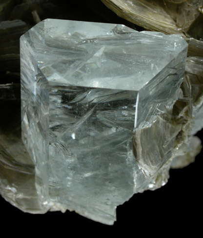 Beryl var. Aquamarine on Muscovite from Nagar, Hunza Valley, Gilgit District, Gilgit-Baltistan, Pakistan