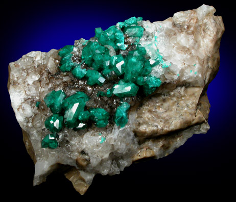 Dioptase from Altyn-Tyube, 66 km east of Karagandy, Karaganda Oblast', Kazakhstan (Type Locality for Dioptase)