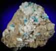 Cavansite on Stilbite-Ca from Wagholi Quarry, Maharashtra, India