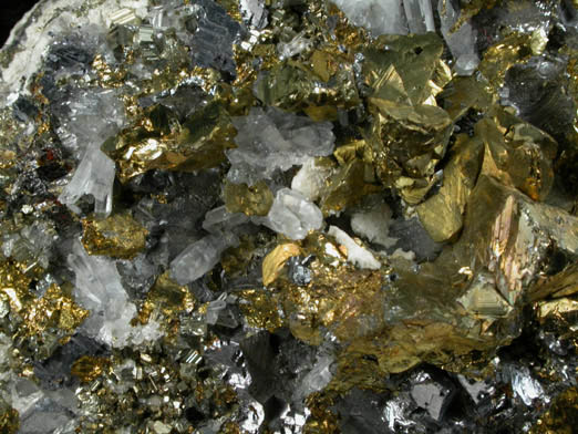 Chalcopyrite, Galena, Quartz, Sphalerite from Casapalca Mine, Huarochiri Province, Peru