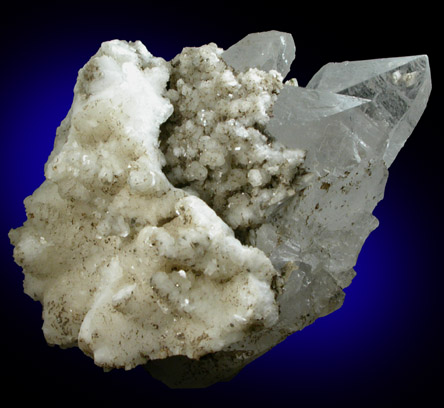 Calcite on Quartz from Panasqueira Mine, Barroca Grande, 21 km. west of Fundao, Castelo Branco, Portugal