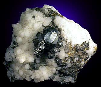 Tetrahedrite-Tennantite on Quartz from Naica District, Saucillo, Chihuahua, Mexico