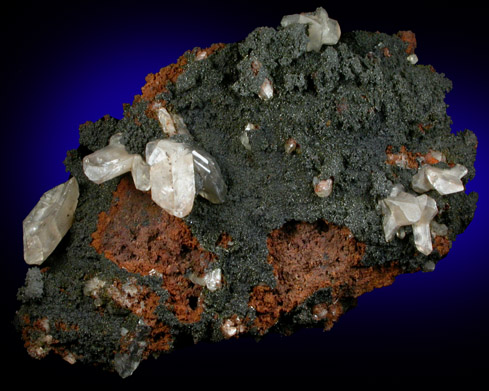 Cerussite on Mottramite from Tsumeb Mine, Otavi-Bergland District, Oshikoto, Namibia
