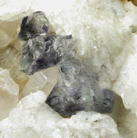 Fluorite on Albite, Quartz, Muscovite from Strickland Quarry, Collins Hill, Portland, Middlesex County, Connecticut