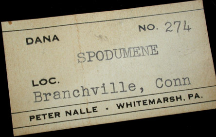 Spodumene from Branchville Quarry, Redding, Fairfield County, Connecticut