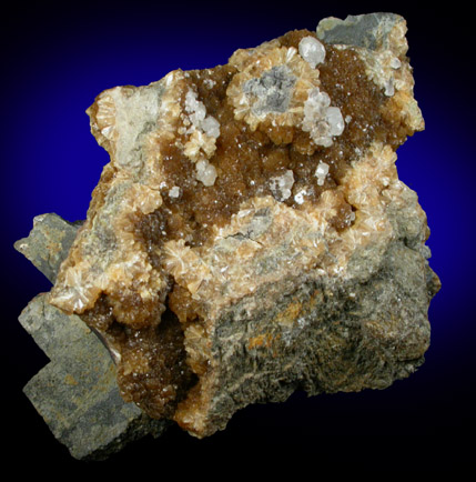 Stilbite-Ca with Calcite from Kibblehouse Quarry, Perkiomenville, Montgomery County, Pennsylvania