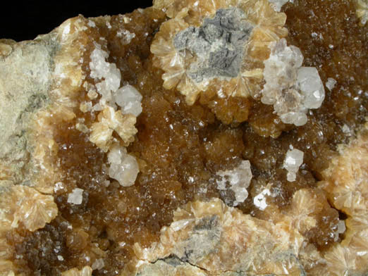 Stilbite-Ca with Calcite from Kibblehouse Quarry, Perkiomenville, Montgomery County, Pennsylvania