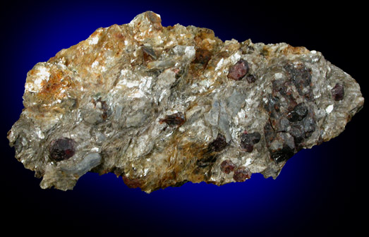 Kyanite and Almandine Garnet from Devil's Pool, Wissahickon Creek, Philadelphia, Philadelphia County, Pennsylvania