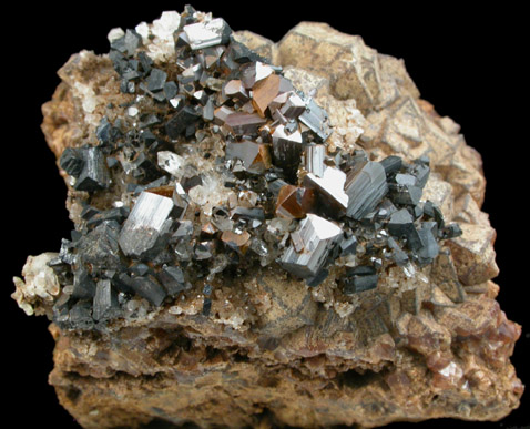 Ilvaite and Quartz on Andradite Garnet over Hedenbergite from Mega Xhorio, Serifos Island, Greece