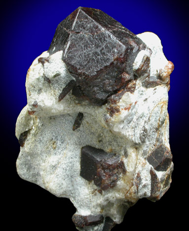 Almandine Garnet with Staurolite from Green's Farm, 750 m. ESE of Roxbury Falls, Roxbury, New Haven County, Connecticut