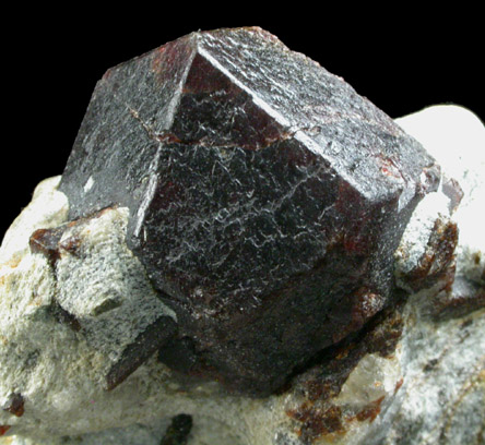 Almandine Garnet with Staurolite from Green's Farm, 750 m. ESE of Roxbury Falls, Roxbury, New Haven County, Connecticut