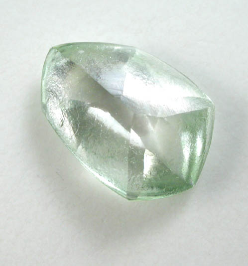 Diamond (0.61 carat green flattened dodecahedral crystal) from Udachnaya Mine, Republic of Sakha, Siberia, Russia