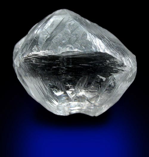 Diamond (4.85 carat cuttable F-color octahedral crystal) from Udachnaya Mine, Republic of Sakha, Siberia, Russia