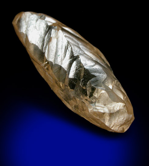 Diamond (2.61 carat pink-brown elongated crystal) from Udachnaya Mine, Republic of Sakha, Siberia, Russia