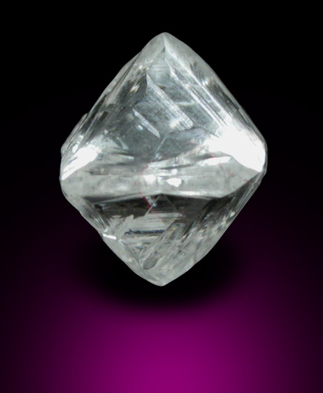 Diamond (0.72 carat white octahedral crystal) from Udachnaya Mine, Republic of Sakha, Siberia, Russia