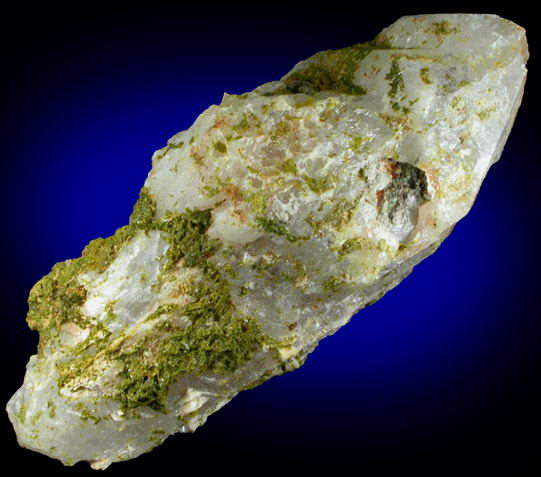 Pyromorphite on Quartz from Chester County Mine, Phoenixville, Chester County, Pennsylvania