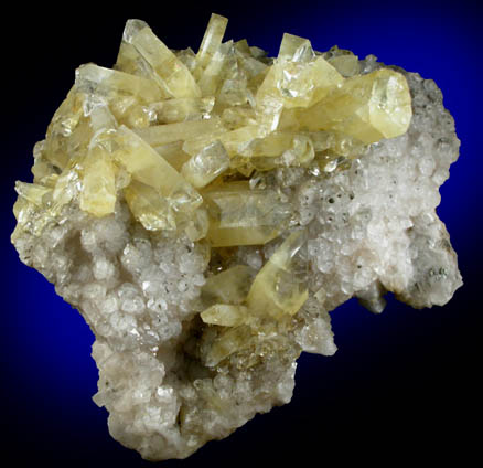 Barite on Calcite from Prbram, Central Bohemia, Czech Republic