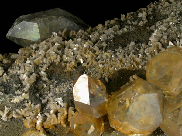 Quartz var. Herkimer Diamond with Dolomite and Calcite from Eastern Rock Products Quarry (Benchmark Quarry), St. Johnsville, Montgomery County, New York