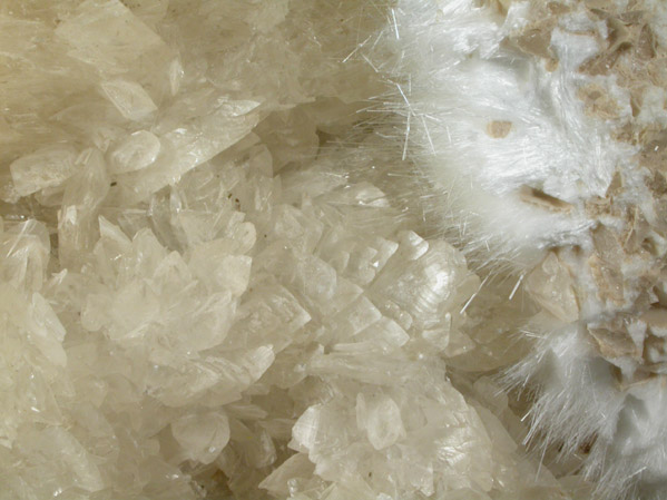 Ulexite on Colemanite from Boron, Kramer District, Kern County, California