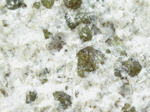 Vesuvianite in Monticellite and Cuspidine var. Custerite from Crestmore Quarry, Riverside County, California