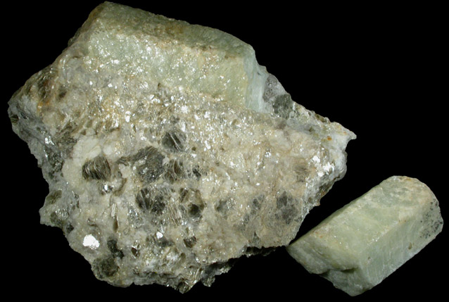 Beryl in Albite-Muscovite from Strickland Quarry, Collins Hill, Portland, Middlesex County, Connecticut