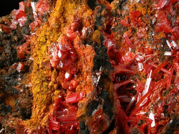 Crocoite with Gibbsite from Dundas, Tasmania, Australia