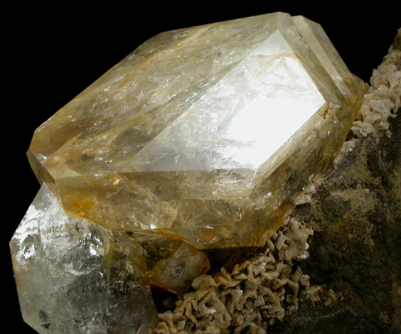 Quartz var. Herkimer Diamond with Dolomite and Calcite from Eastern Rock Products Quarry (Benchmark Quarry), St. Johnsville, Montgomery County, New York