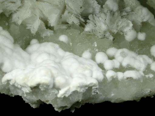 Natrolite on Datolite with Calcite from Millington Quarry, Bernards Township, Somerset County, New Jersey