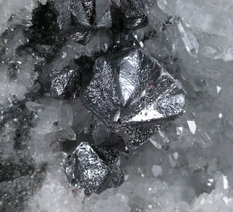 Cinnabar (twinned crystals) on Quartz from Wanshan, Tongren, Guizhou Province, China