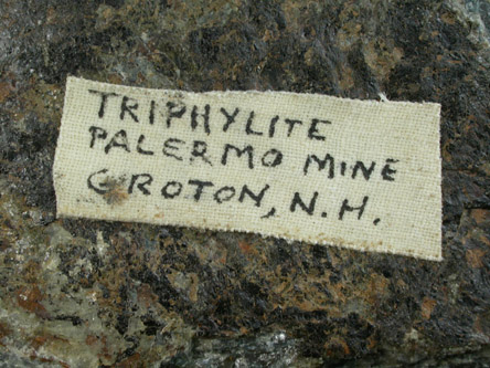 Triphylite from Palermo Mine, North Groton Pegmatite District, Grafton County, New Hampshire