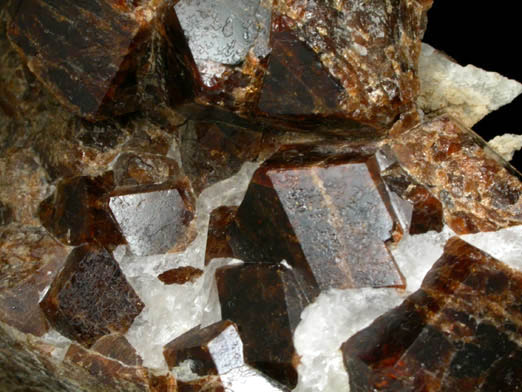 Grossular Garnet with Calcite from Jensen Quarry, contact zone at Knob Hill, Riverside County, California