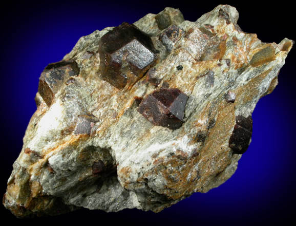 Almandine Garnet with Staurolite from Green's Farm, 750 m. ESE of Roxbury Falls, Roxbury, New Haven County, Connecticut