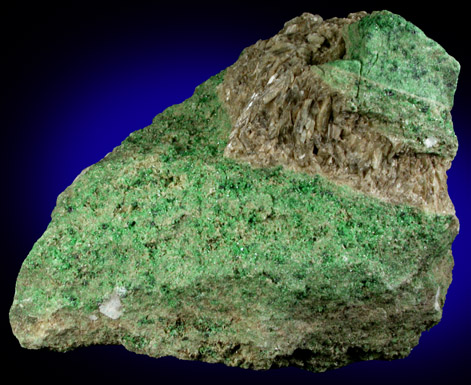 Grossular Garnet (chrome-rich) and Diopside from Orford Nickel Mine, 5.6 km southwest of Saint-Denis-de-Brompton, Qubec, Canada