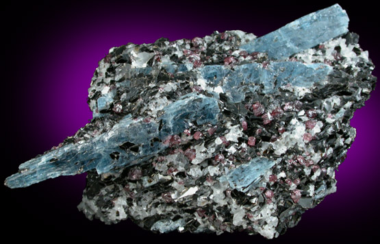 Kyanite and Almandine Garnet in Biotite-Quartz schist from Khit Ostrov, Karelia, Russia